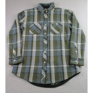 The North Face‎ Shirt Womens Small Green Blue Plaid Flannel Shacket NF0A5J6J